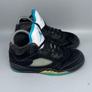Air Jordan 5‎ Retro Aqua 440888-047 GS Black Aqua Yellow Youth Sz 4Y Women’s 5.5